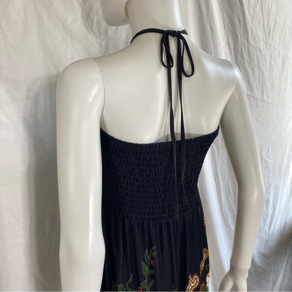 Cristina Love Black Paisley Floral Shirred Halter Dress - Picture 4 of 6